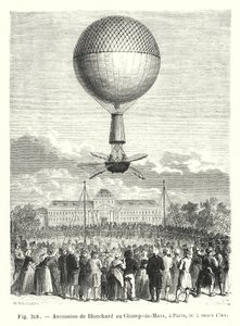 Bestigning av Blanchard till Champ-de-Mars, i Paris, 2 mars 1784 av European School