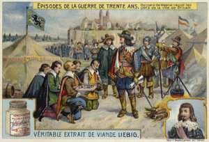 Bernard av Saxe-Weimar tar emot nycklarna till staden Breisach, 1638 av European School