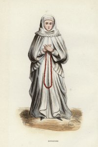 Bourgeoise (färgad gravyr) av European School