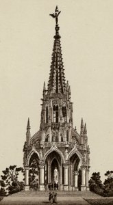 Bryssel/Bryssel: Monumentet över kung Leopold I (litho) av European School