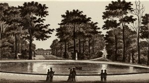 Bruxelles / Bryssel: Utsikt över parken (litho) av European School