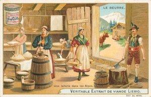 Smör, Liebig-kort, början av 1900-talet (chromo) av European School