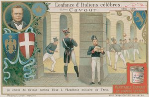 Camillo Benso, greve av Cavour, studerar vid militärakademin i Turin av European School