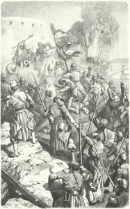 Fångst av Malakoff-redoubten under belägringen av Sevastopol, 8 september 1855 (gravyr) av European School