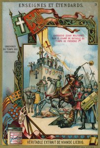 Carroccio på ett slagfält från Frederick I Barbarossas tid, 1100-talet av European School