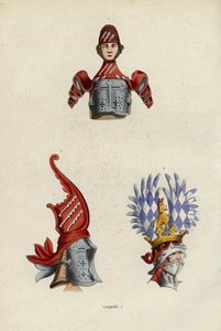 Casques (färgad gravyr) av European School