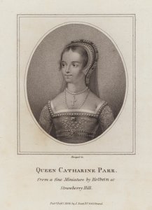 Catherine Parr, sjätte fru till kung Henry VIII (gravyr) av European School