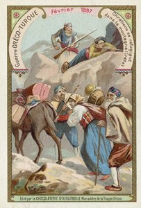Kristna söker skydd i bergen på Kreta, grekisk-turkiska kriget, februari 1897