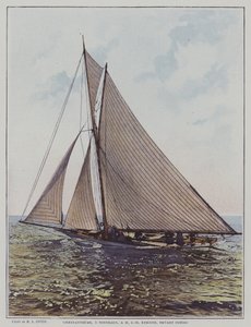 Krysantemum, 5 tons segelbåt utanför Pornic, Bretagne (färgfoto) av European School