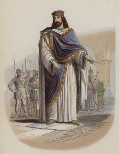 Clovis I, Frankernas kung (färgad gravyr) av European School