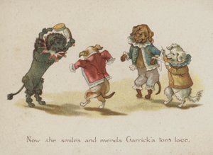 Komiska hundar (färg litho) av European School