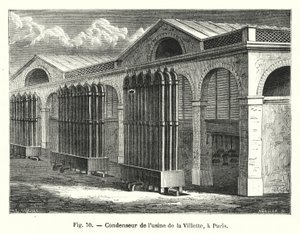 Kondensor från Villette-fabriken, i Paris (gravyr) av European School