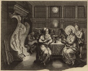 Samtal om Jesus Kristus och Nikodemus (gravyr) av European School