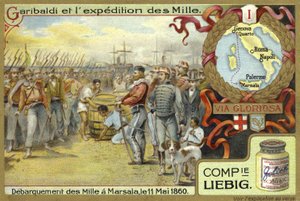 De tusentals landstigning, Marsala, Sicilien, 11 maj 1860 av European School