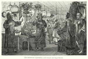 Omklädningsrum på Royal China Theatre, San Francisco, Kalifornien, USA (litho) av European School