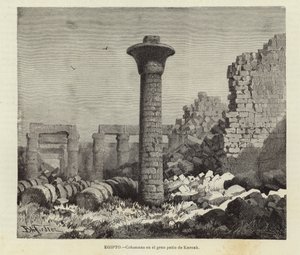 Egypten - Kolumner i det stora hovet i Karnak av European School