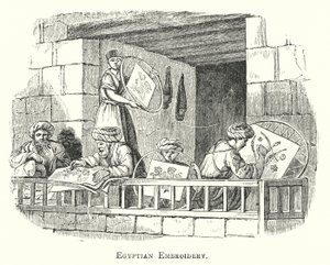 Egyptiska broderier (gravyr) av European School