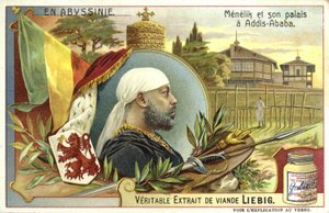 Kejsar Menelik II av Etiopien och hans palats i Addis Abeba av European School