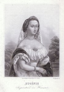 Kejsarinnan Eugenie, gemål till Napoleon I av Frankrike (gravyr) av European School