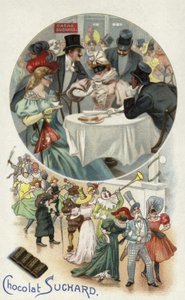 Njuter av Suchard-choklad på en maskerad bal av European School
