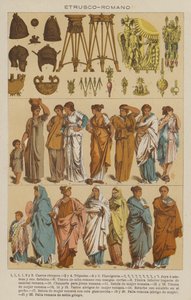etruskisk, romersk (färg litho) av European School