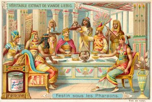 Festa under faraonerna i det antika Egypten (chromolitho) av European School