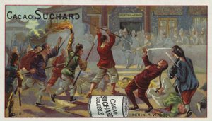 Strid utanför den franska legationen, Peking, Boxer Rebellion, 8 juni 1900 av European School
