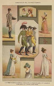 Frankrike, The Directory (färg litho) av European School