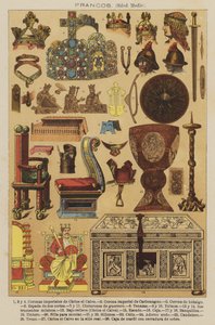 Francos, medeltid (färg litho) av European School