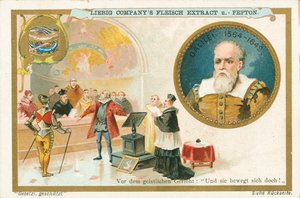 Galileo, Liebig-kort, början av 1900-talet (chromo) av European School