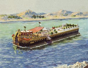Kejsar Caligulas galär på Nemi-sjön, Italien (kromolit) av European School