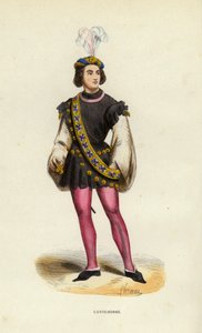 Gentilhomme (färgad gravyr) av European School