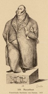 Giacomo Meyerbeer, tysk-judisk kompositör (litografi) av European School