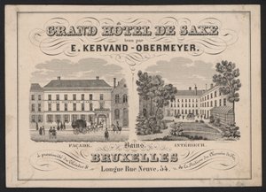 Grand Hotel De Saxe, E Kervand-Obermeyer, Bryssel av European School