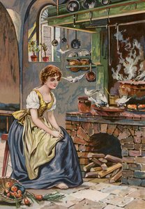 Grimms sagor: Askungen (chromolitho) av European School