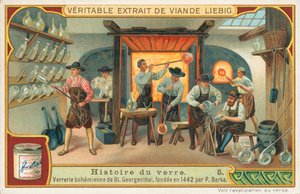 Glasets historia, Liebig-kort, början av 1900-talet (chromo) av European School