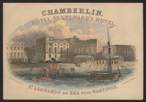 Hotel Trade Card (färgad gravyr) av European School