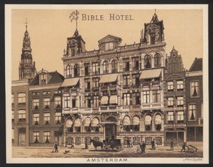 Hotel Trade Card (färgad gravyr) av European School