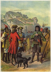 Illustration till Robinson Crusoe (färglitografi) av European School