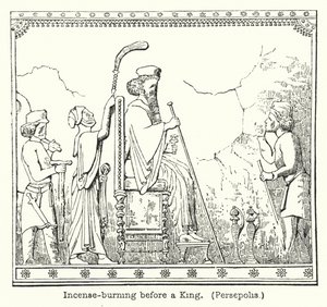 Rökelsebränning inför en kung, Persepolis (gravyr) av European School