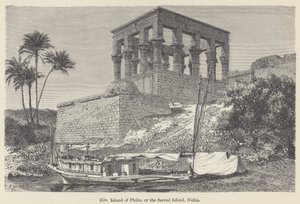 Island of Philae, eller den heliga ön, Nubia (gravyr) av European School