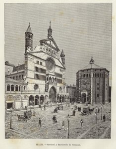 Italien - Cremona katedral och dopkapellet av European School