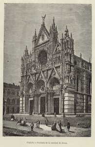 Italien - Fasad av katedralen i Siena av European School