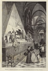 Italien - Canovas grav, i kyrkan Santa Maria Gloriosa dei Frari, Venedig
