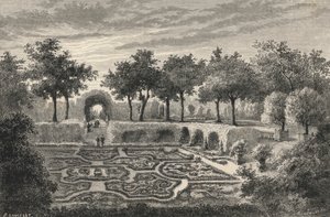 Broderade trädgårdar av Tuilerierna under Henri IV (gravyr) av European School