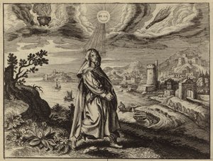 Jeremia beklagar Jerusalems ruin (gravyr) av European School