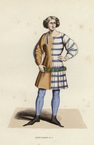 Ung italiensk (färgad gravyr) av European School