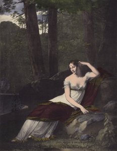 Josephine på Malmaison (färglitografi) av European School