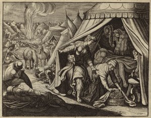 Judith med Holofernes avhuggna huvud (gravyr) av European School