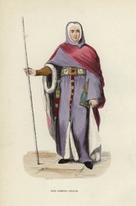 Engelsk brottsdomare (färgad gravyr) av European School